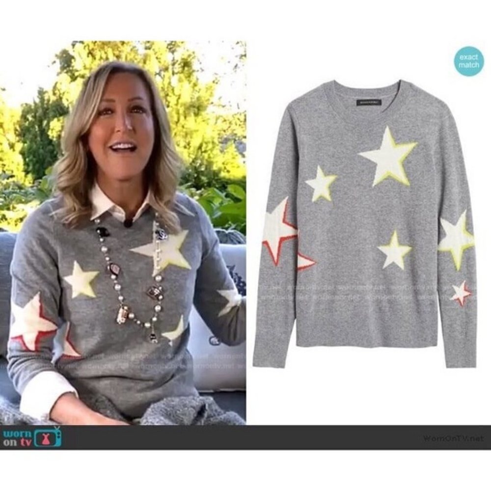 Banana Republic Star Sweater Merino Wool Gray